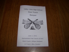 2014 Tennis Banquet Program First Page