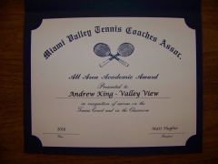 2016 MVTCA Academics All Area Andrew King