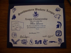 2016 SWBL Champion Certificate Ben Lewan