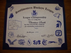 2016 SWBL Champion Certificate Christian Smith
