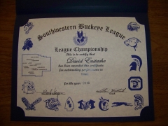 2016 SWBL Champion Certificate David Eustache