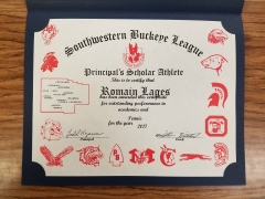 2017 Principal's Scholar Athlete Certificate Romain Lages