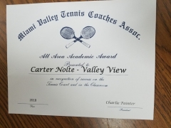 2018 MVTCA All Area Academic Award Carter Nolte
