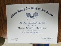 2018 MVTCA All Area Academic Award Michael Fischer