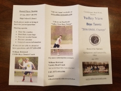 2018 Tennis Meeting Pamplet Front